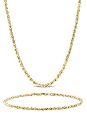Delmar Mens Rope Chain Necklace & Bracelet Set in Yellow at Nordstrom Rack