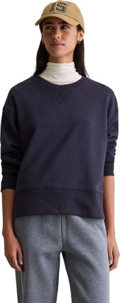 Marc O'Polo Denim Sweatshirt MARC OPOLO DENIM, Damen, Gr. L, blau depths, Sweatware, Obermaterial: 90% Baumwolle, 10% Polyester, unifarben, relaxed fit taillenbedeckt, 