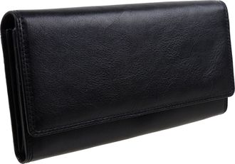 Visconti Ladies Larger Leather Purse Wallet Heritage Collection Gift Boxed (Black)
