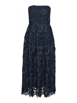 Rotate 3D Lace Midi Dress