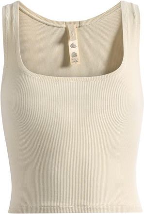 SKIMS Crop Stretch Cotton Rib Tank in Bone at Nordstrom, Size X-Large