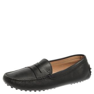 Tod's Tods Black Leather Penny Loafers