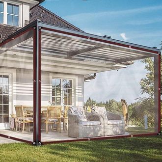 OEM Lona Transparente Con Ojales, Transparente, Pel&iacute;cula Impermeable, Lona, Duradera, Resistente A La Intemperie, Lona Multifuncional De 2 X 3 M