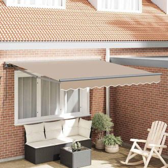 vidaXL Toldo Retr&aacute;ctil Manual Beige 300x250 Cm Tela Vidaxl