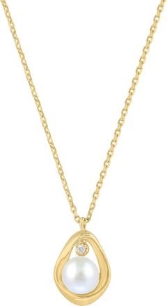 Effy Diamond & Freshwater Pearl Necklace in Gold/Diamond/Pearl at Nordstrom Rack, Size 18