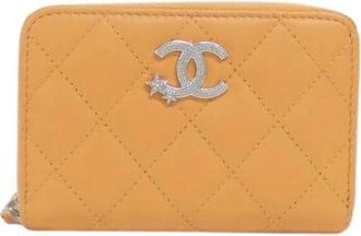 Chanel Pre-owned Ap 3728 Lamsleren Muntenhouder - Dames - Vintage Accessoires - Oranje - ONE Size - Leer - Vintage