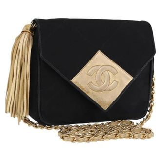 Chanel Pre-owned Satin Shoulder Bag - Dames - Pre-owned - Zwart - Maat: ONE Size Satijn