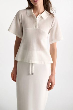 Dorothee Schumacher Cotton Coolness Mesh Top In White