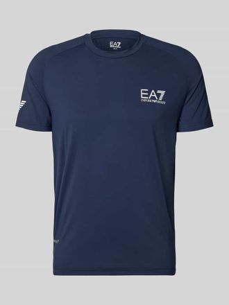 Emporio Armani T-Shirt mit Label-Print in Dunkelblau, Gr&ouml;&szlig;e XXXL