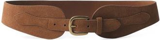 Mango Wide Suede Belt in Brown at Nordstrom, Size Medium