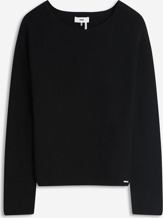 Cinque Strickpullover CINQUE CIELLA_LS, Damen, Gr. XXL (44), schwarz, Strick, Obermaterial: 100% Baumwolle, unifarben, regular fit normal, Rundhals, abgestep