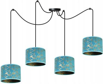 OEM L&aacute;mpara De Techo Colgante, Pantalla Con Estampado De Ara&ntilde;a, Dorada