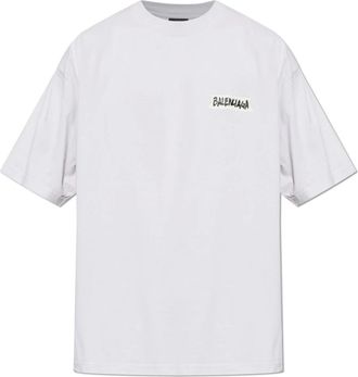 Balenciaga T-shirt met Vintage Effect - Heren - T-shirts - Grijs - M - Katoen - Tops