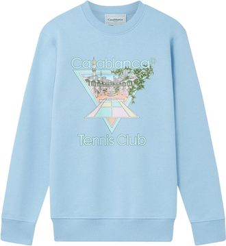 Casablanca Mens Tennis Club Icon Patelle Pale Blue Sweatshirt Cotton - Size 3XL