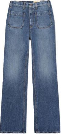 Fortela Jane Bootcut Stone Wash Denim Trousers in Blue at Nordstrom, Size 25 Eu