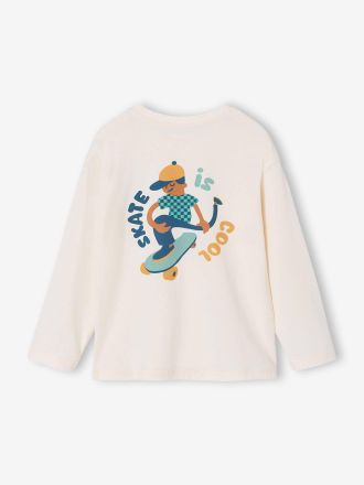 Vertbaudet T-shirt manches longues gar&ccedil;on &eacute;cru