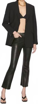 Frame Denim Le Crop Mini Boot Leather Jeans In Washed Black