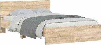 vidaXL Estructura De Cama Con Cabecero Roble Sonoma 120x190 Cm Vidaxl