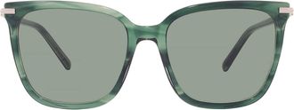 Ferragamo Green Square Ladies Sunglasses SF2037S 315 56