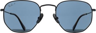 Ray-Ban Round Mens Polished Gunmetal Blue Mirror Gold RB8148 - Grey - One Size