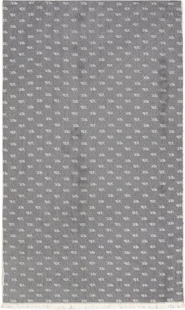 A|X Armani Exchange Jacquard Viscose Sjaal met Logo en Franjes - Dames - Sjaals - Grijs - ONE Size - Polyester - Accessoires