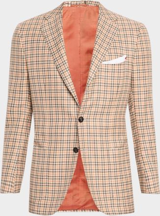 Kiton Men & apos;s Cashmere and Wool Houndstooth Plaid Sport Coat