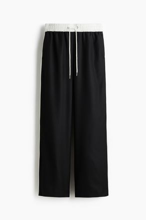 H&M Weite Hose mit Kordelzug - Schwarz