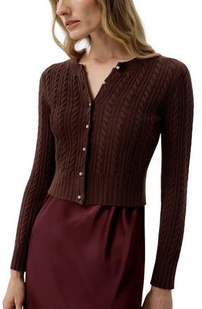 LilySilk X LYDIA MILLEN The Hawthorn Cardigan in Red Clay at Nordstrom, Size X-Large
