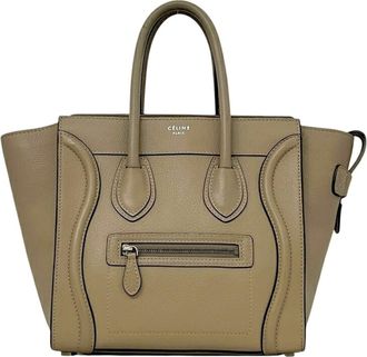 Celine Beige Leather Tote Bag (Pre-Owned)
