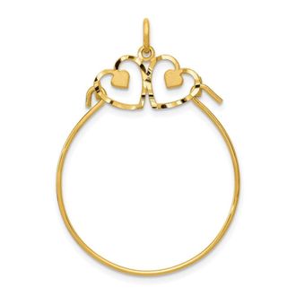 Diamond2Deal 14k Yellow Gold Heart Charm Holder