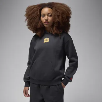 Nike Jordan Womens Jordan Brooklyn Fleece Pullover Hoodie in Black | HQ2667-045