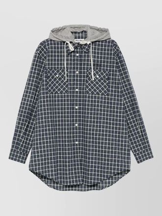Miu Miu hooded jacket chest pockets drawstring detail
