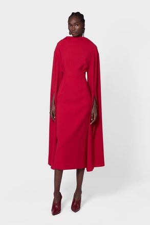 Roksanda Ilincic Nour Crepe Caped Midi Dress in Amaranthus at Nordstrom, Size 2