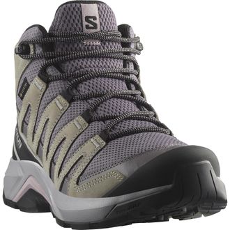Salomon Wanderschuh SALOMON X-ADVENTURE RECON MID GTX W, Damen, Gr. 37, excalibur, gull, nirvana, Leder, Textil, Schuhe Wanderschuh, wasserdicht
