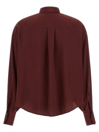 Brunello Cucinelli Womens Bordeaux Silk Blouse