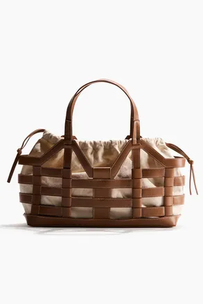 H&M Grosse Tote Bag mit Kordelzugdetails - Braun/Hellbeige