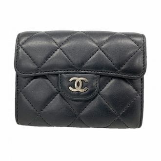 Chanel Black Leather Coin Purse/Coin Case (Pre-Owned)