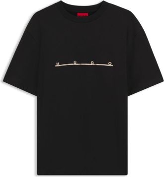 HUGO BOSS Relaxed-fit T-shirt with zigzag stitching detail