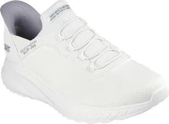 Skechers Mens Bobs Squad Chaos-Daily Hype Hands Free Slip-ins Sneaker, Off-White, 7