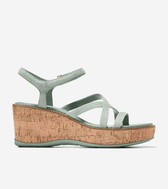Cole Haan Womens Grand Ambition Azzura Strappy Wedge Sandal - Green Size 10.5