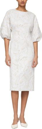 Lafayette 148 New York Short Balloon Sleeve Silk-Blend Dress