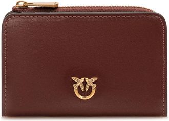 Pinko Mini Portemonnee Vitello Seta - Dames - Portefeuilles - Rood - ONE Size - Leer - Accessoires