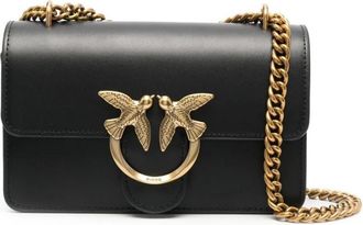 Pinko Love One Mini Crossbody Bag - Dames - Schoudertassen - Zwart - ONE Size - Leer - Tassen
