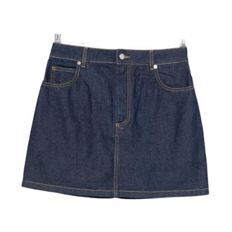 Maison Kitsun&eacute; Denim minirok - Dames - Rokken - Blauw - Maat: W26 Denim