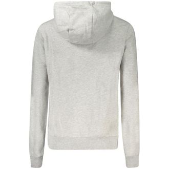 Napapijri Logo-Embroidered Cotton Hoodie - Gray