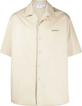 Off-white Caravag Arrow Holiday Shirt Sand Beige OMGA196S22FAB0061710