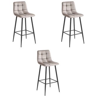 OEM Taburete Arceto - Terciopelo Beige Oscuro / Patas Negras X 3