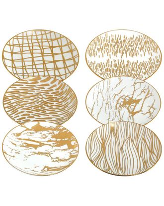 Certified International Matrix Gold Plated Canape Plates (Set Of 6)