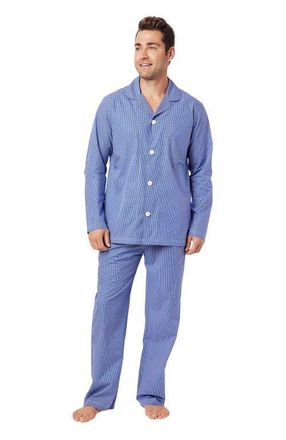 The Cats Pajamas Mens Luxe Pima Pajama in Charleston Blue at Nordstrom, Size Small