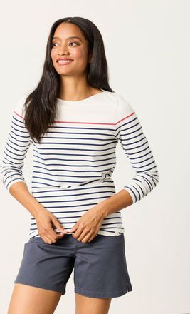 Fat Face FatFace Ivory Pop Stripe Long Sleeve Top